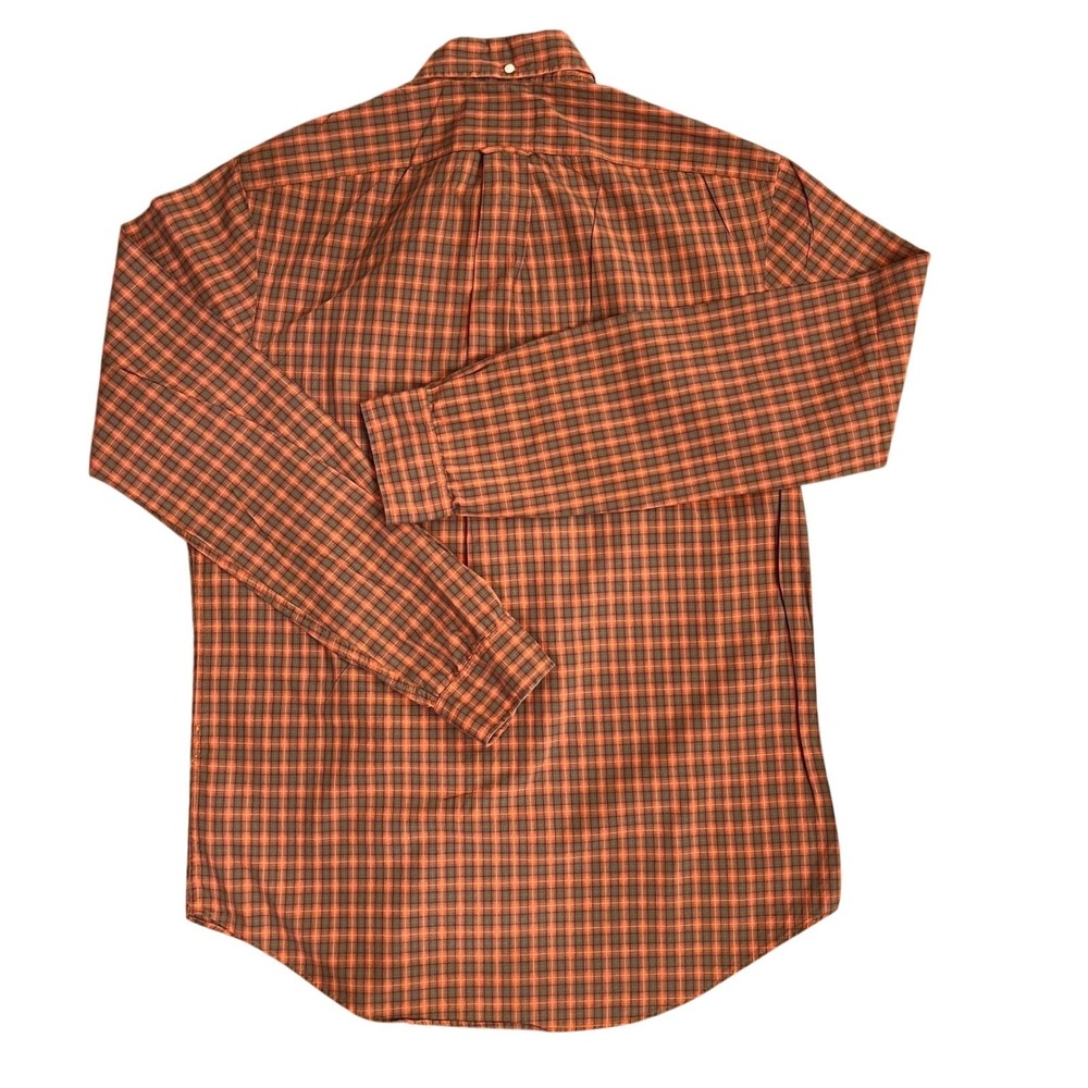 Ralph Lauren Rugby University Button Down Shirt Mens M Orange Plaid Long Sleeve - Picture 7 of 12